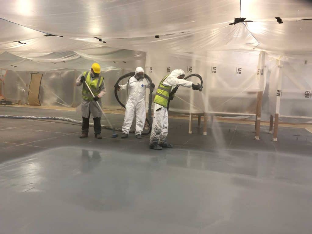LINE-X Floor Application During Application